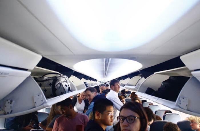 Passengers on a flight